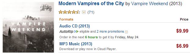 Vampire Weekend prices on Amazon