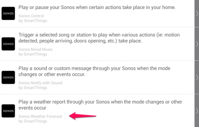 SmartThings Sonos Weather App
