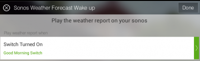 SmartThings Sonos good morning switch