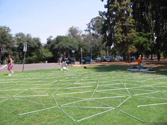 Laying out the dome struts to the pattern