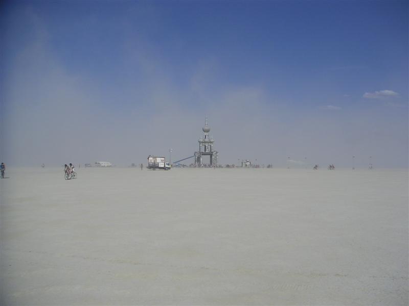 Dust storms as they try to repair the temple from the damaged caused by storms the night before