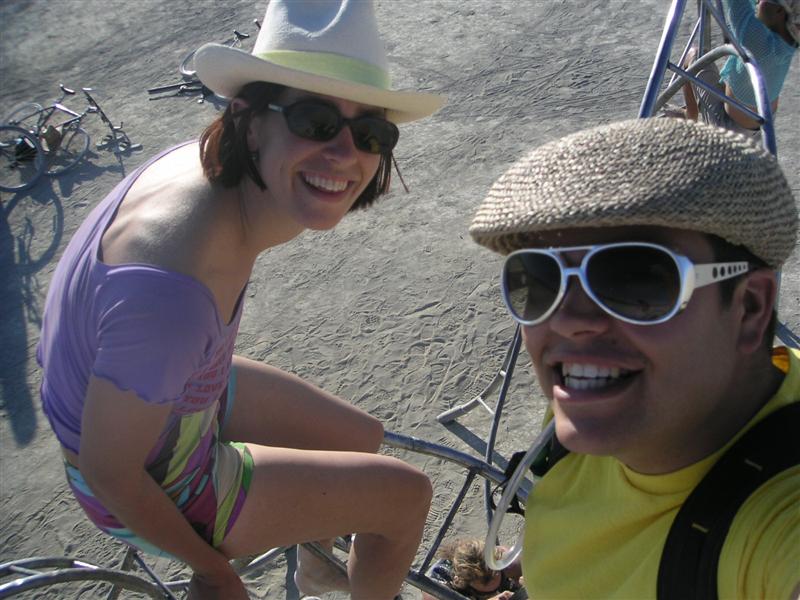 Sarah and Chris on the top of the twisted monkey bars.