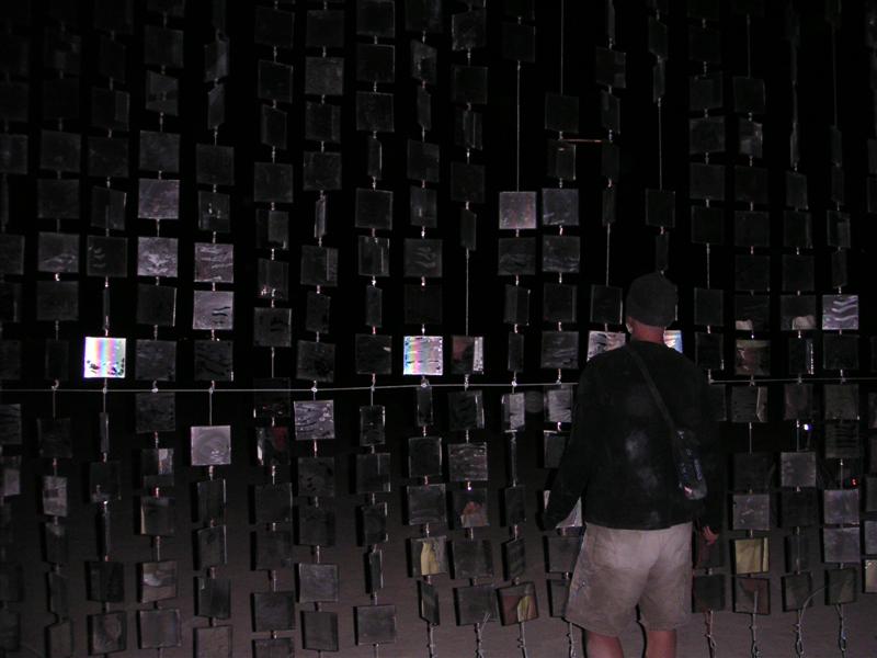 Dave checks out an arch of hanging mirrors.