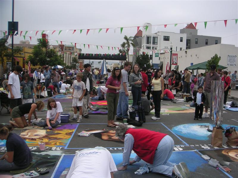 Little Italy chalk paintings