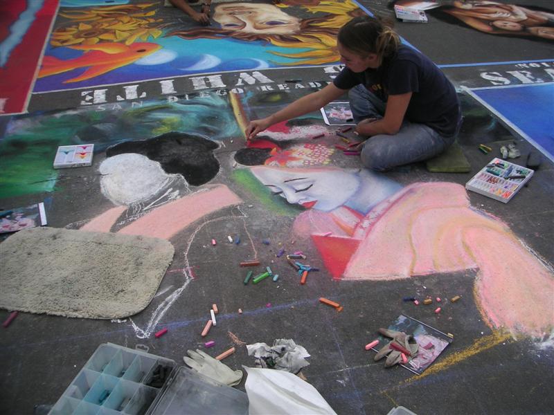 Chalk painting - SD Reader Geishas