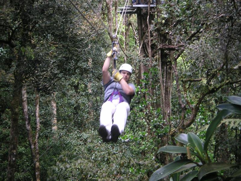 Chris on the zipline