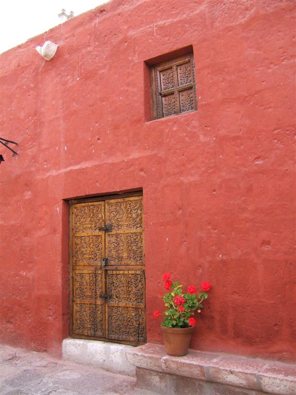 Carved door in the Convent of Santa Catalina