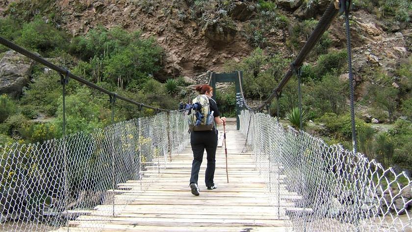 Anna crossing the Urubamba