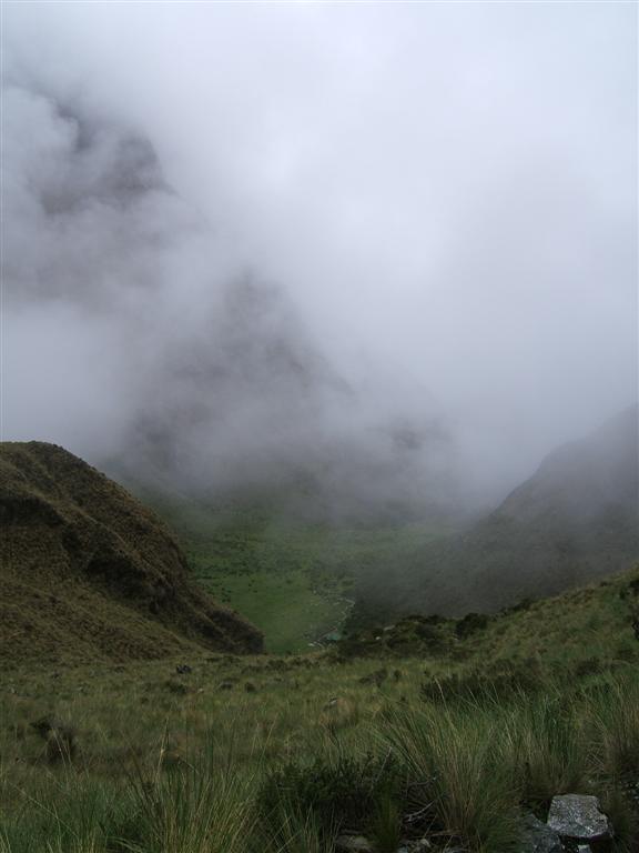 Looking back down at the valley