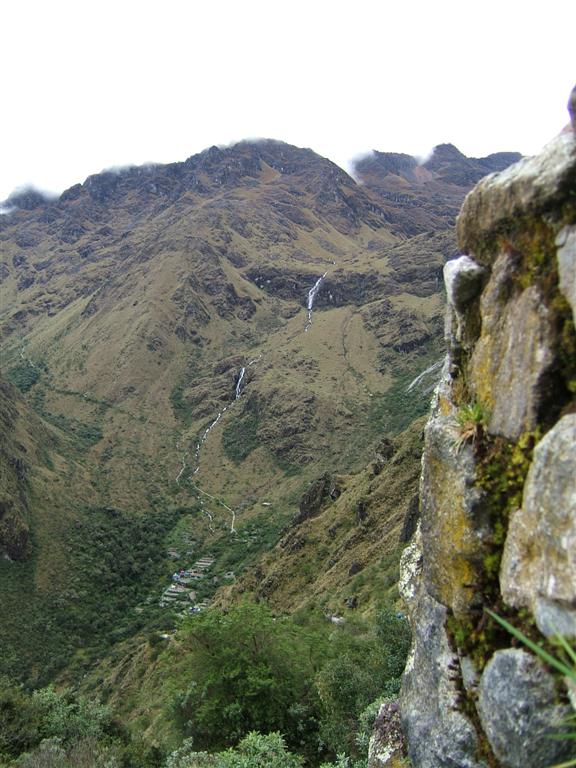 Looking back at the waterfalls and our campsite