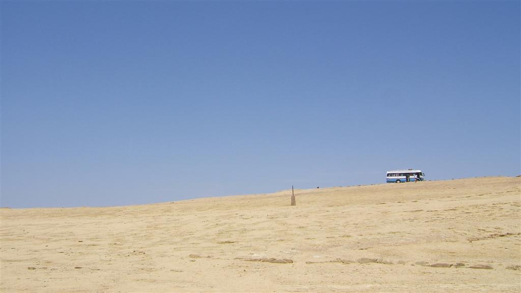 Tiny bus in the desert