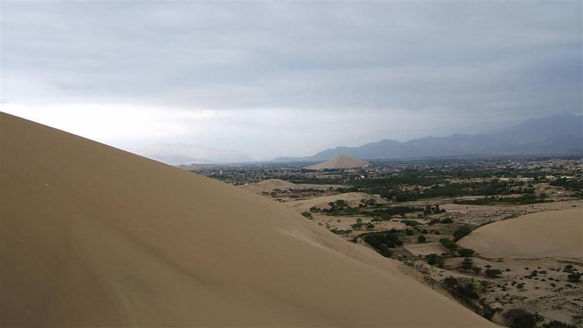 View from the dunes of Huacachina.