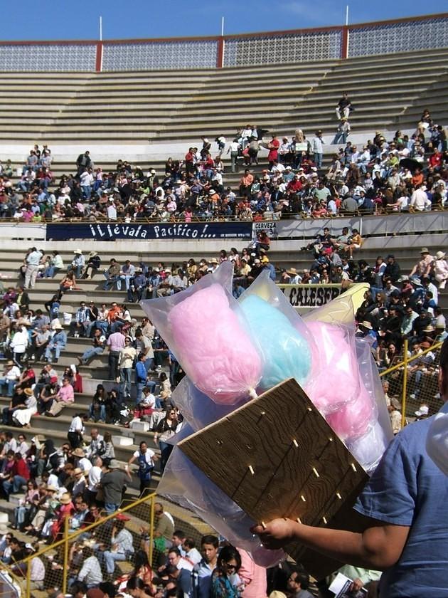 Cotton candy vendor at the bullring