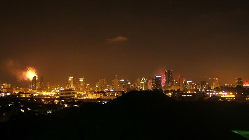 Fireworks over the San Diego bay