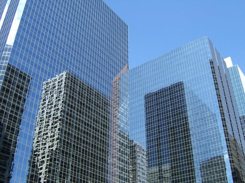 Glass buildings in Calgary