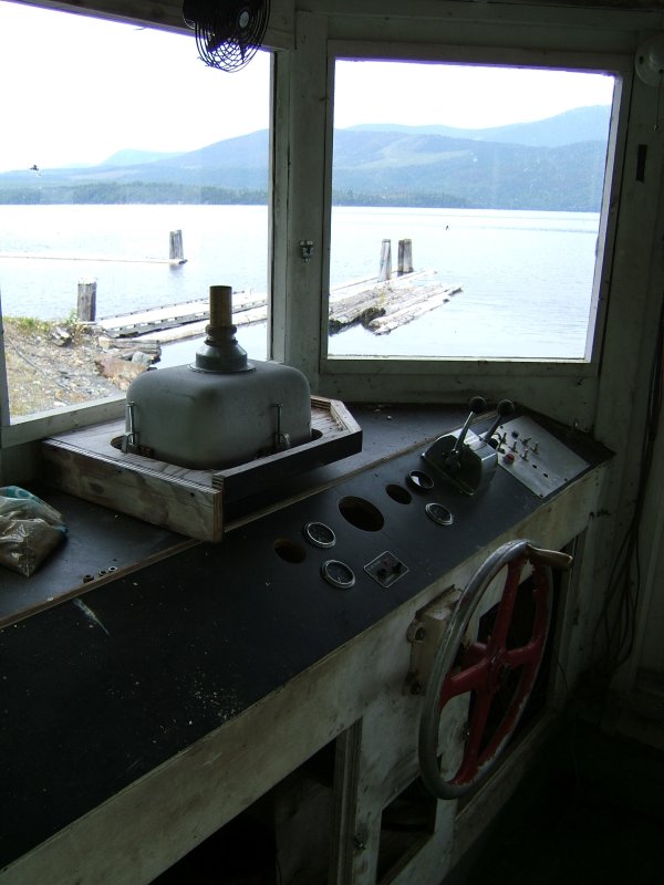 View from inside a rusting & dry-docked tug