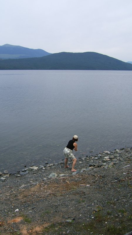 Anna skipping stones