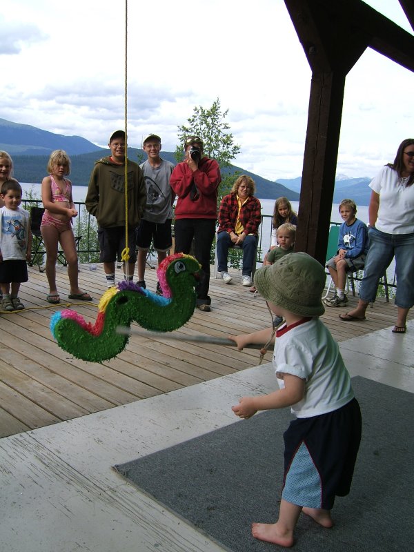 The (great) grandkids had fun with the pinata and treasure hunt