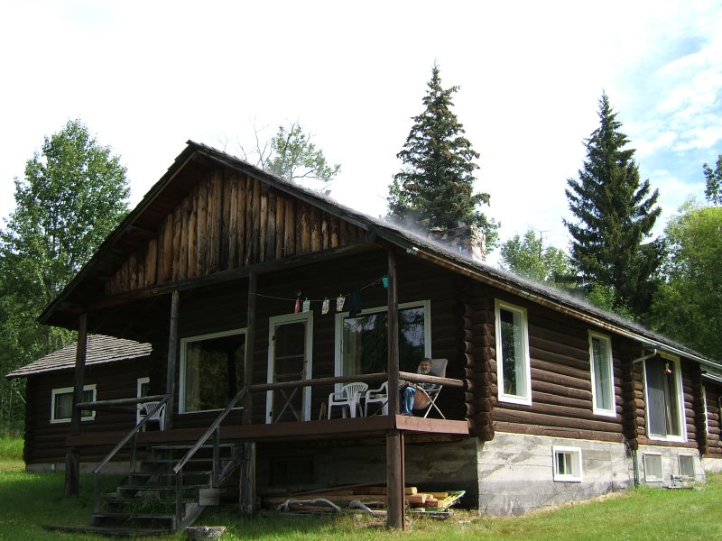 The roof steams as the fireplace heats the wet shingles