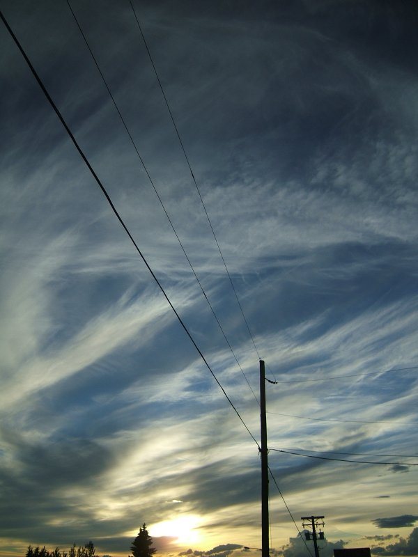 Sunset from a greyhound bus