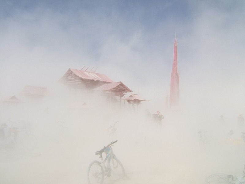 Temples in the dust storm