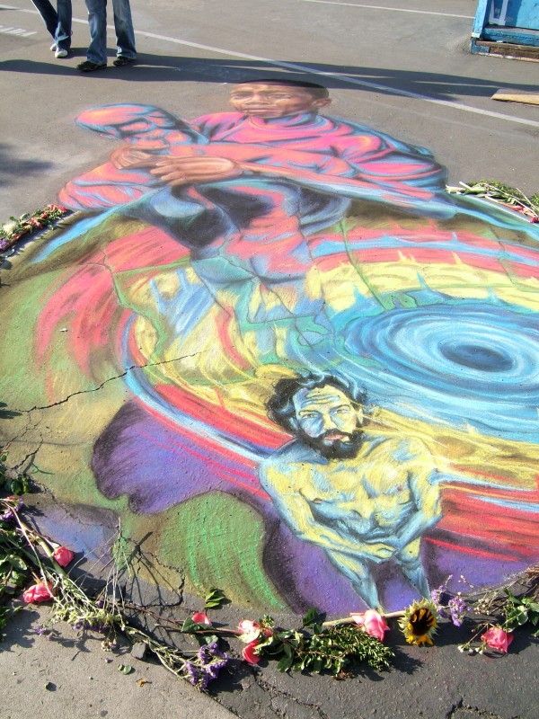 Hurricane chalk painting
