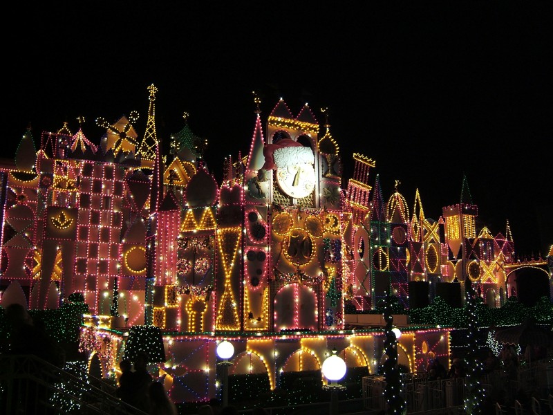 Small world decked out in lights