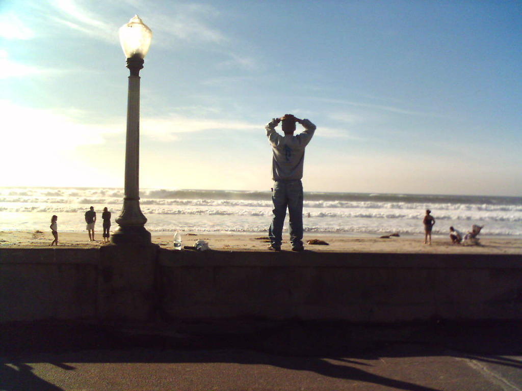 Storm surf watching at Mission Beach