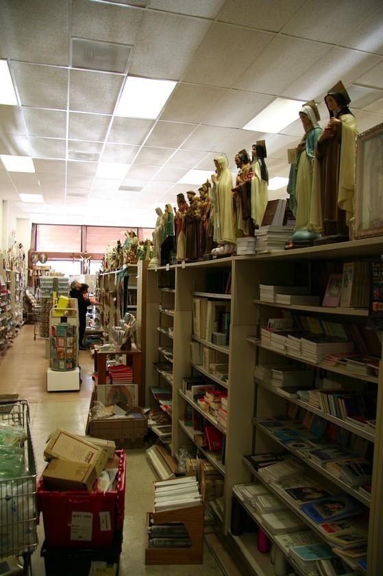 Books & ceramics at the Catholic health food store