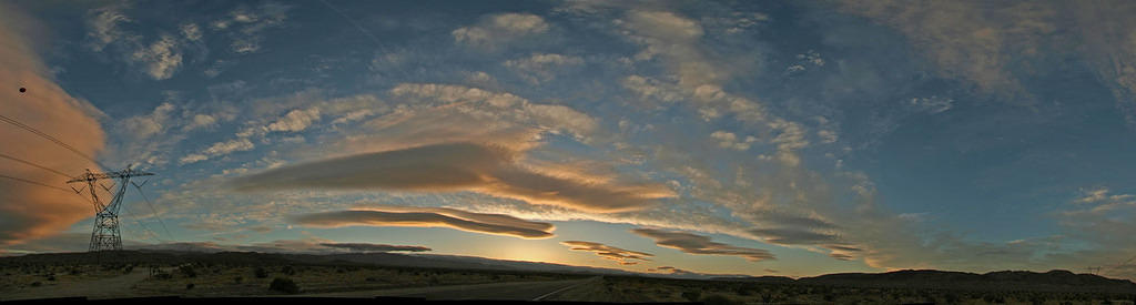 Desert sunset panorama