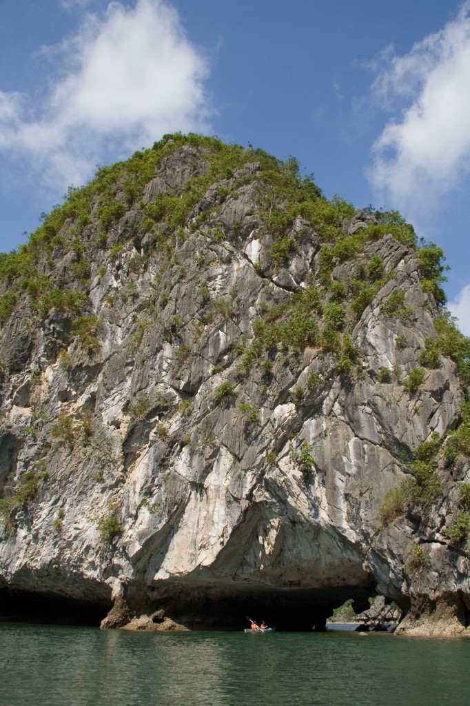 Kayaking through caves