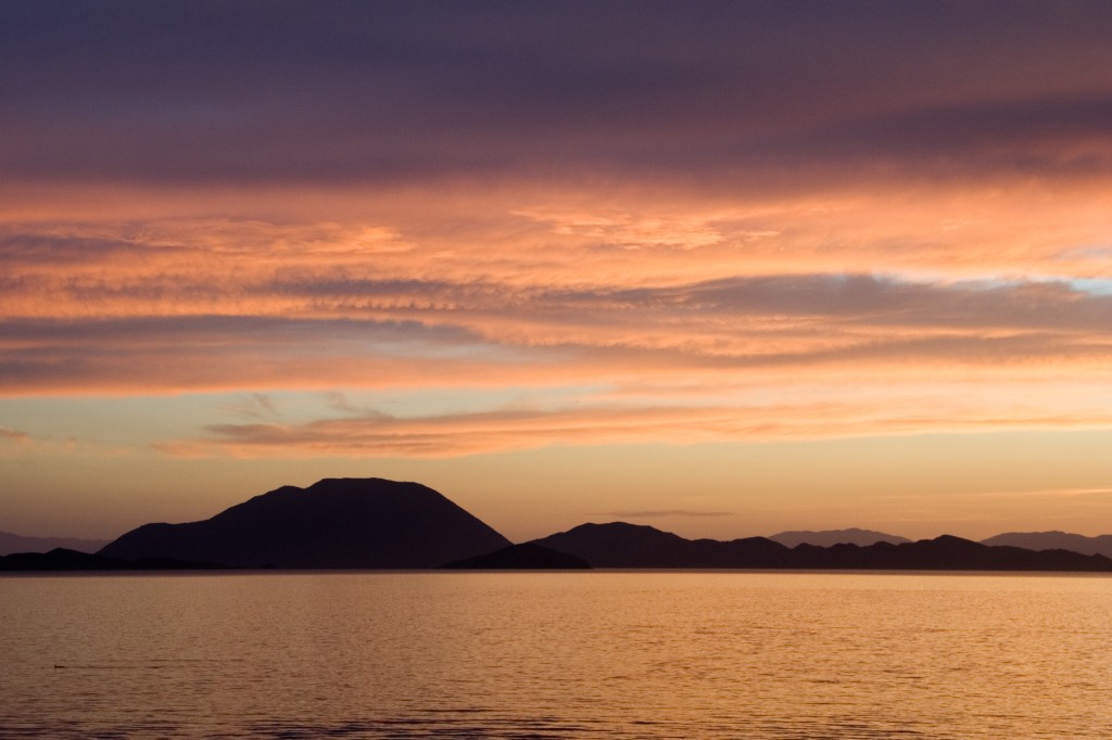 Sunrise.  Bahía de los Angeles, Baja.