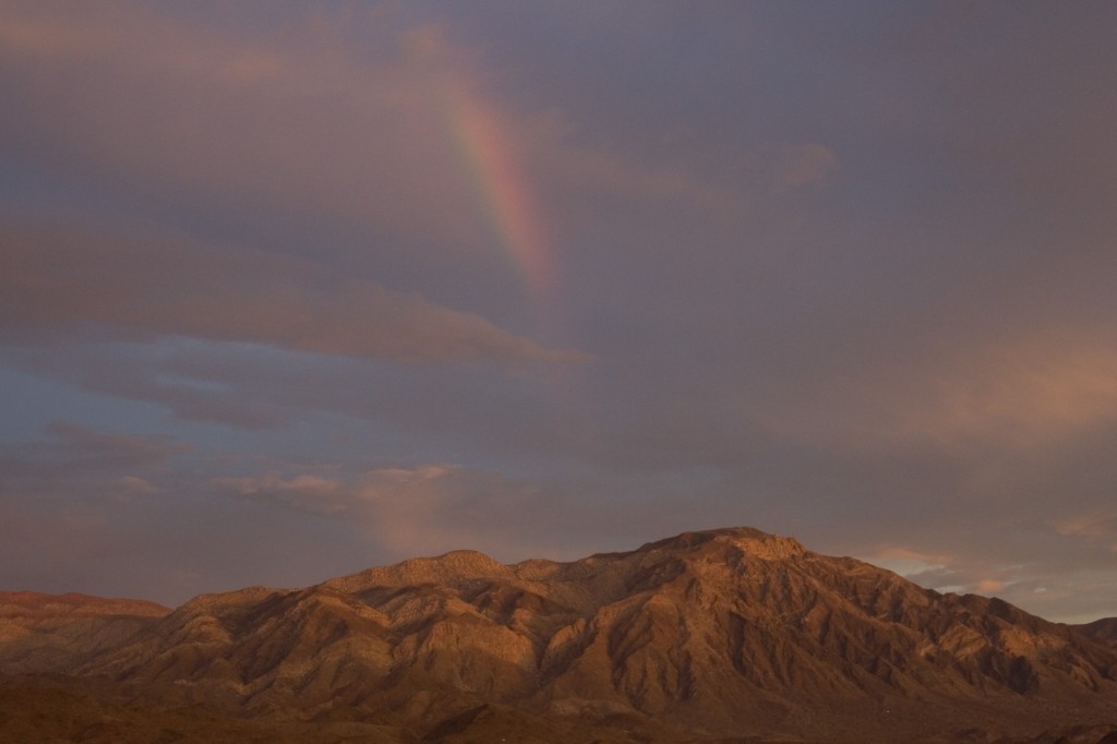 Sunrise rainbow.  Bahía de los Angeles, Baja.