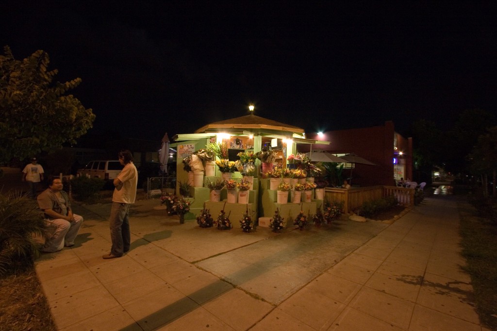 Flower market on 25th and B by night