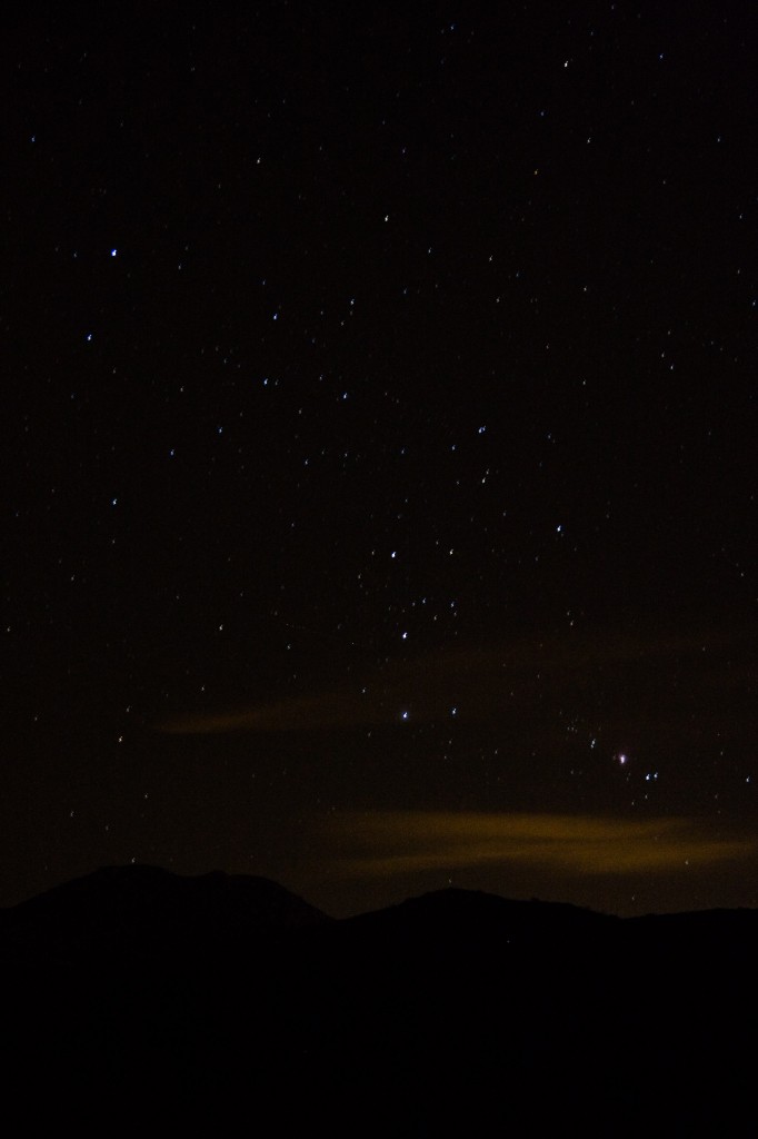 Orion's Belt rising from the horizon