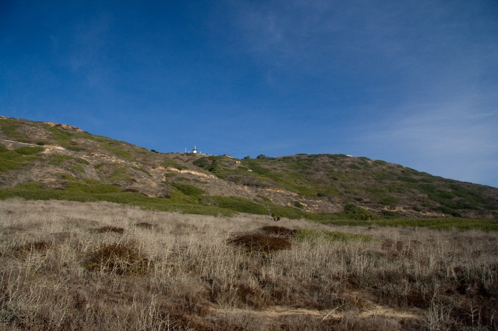 Old Point Loma Lighthouse at the top of the hill