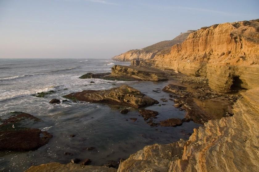 Sunset glow over the Cabrillo cliffs