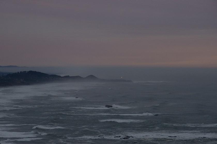 Yaquina Head Lighthouse in the distance