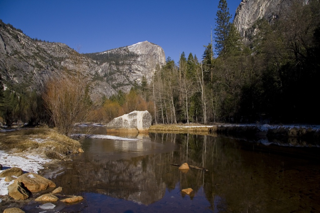 Watkins Mount reflected in Mirror Lake's pools