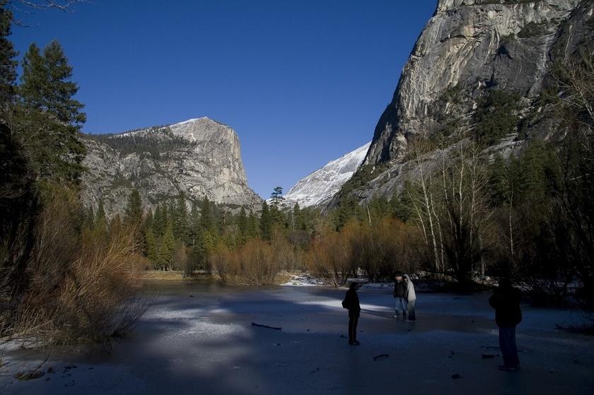 The classic Mirror Lake view, frozen.