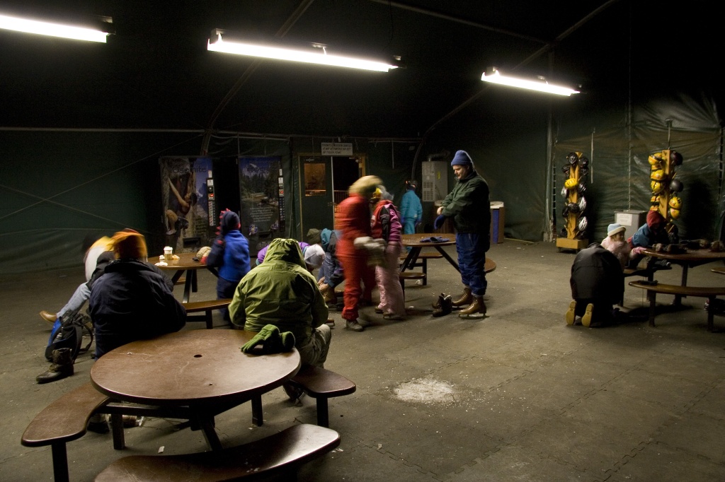 Getting ready for skating at Curry Village