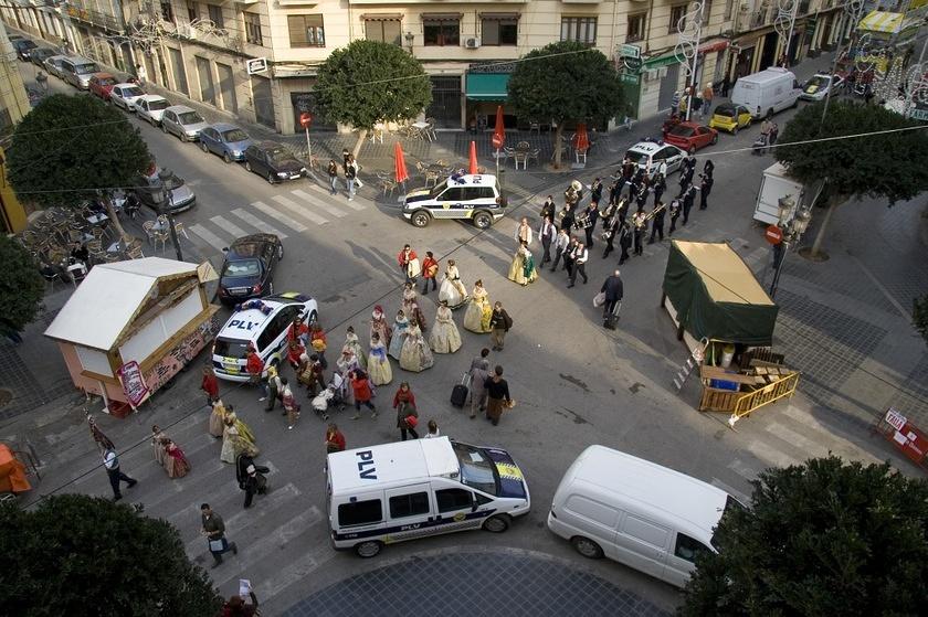 Casal faller parading through the street