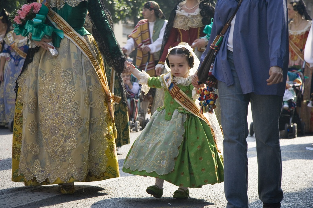 Big and little falleres in their dresses