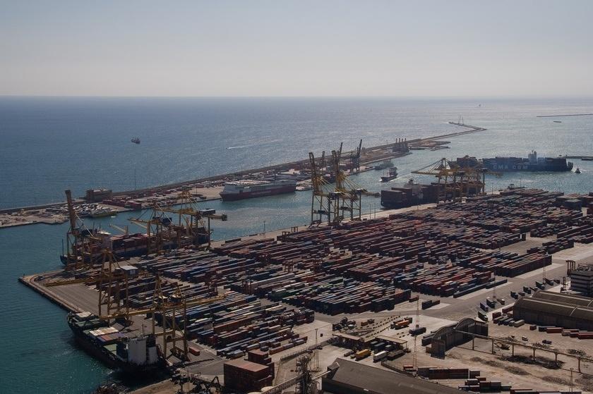 Barcelona's busy shipping port