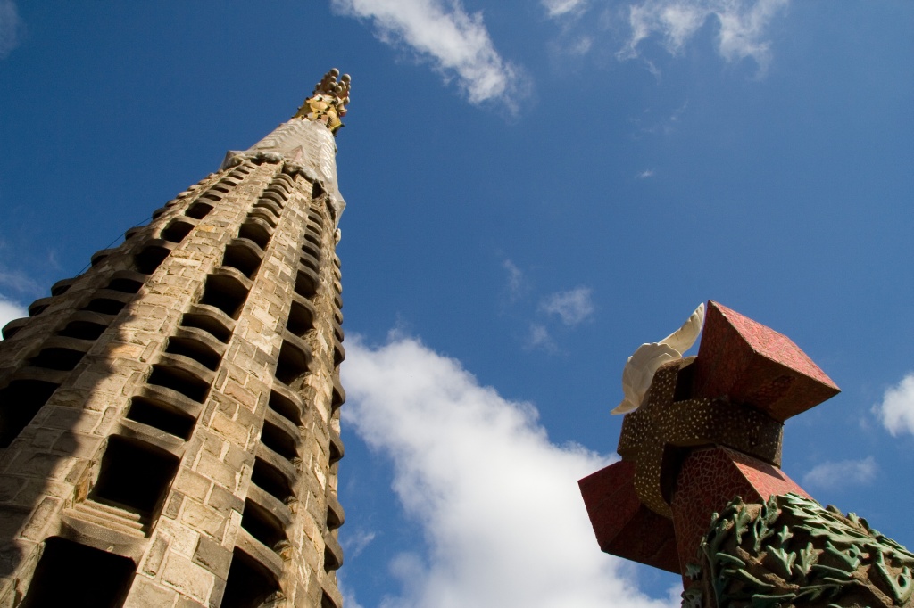 Tower and cross from the walkway