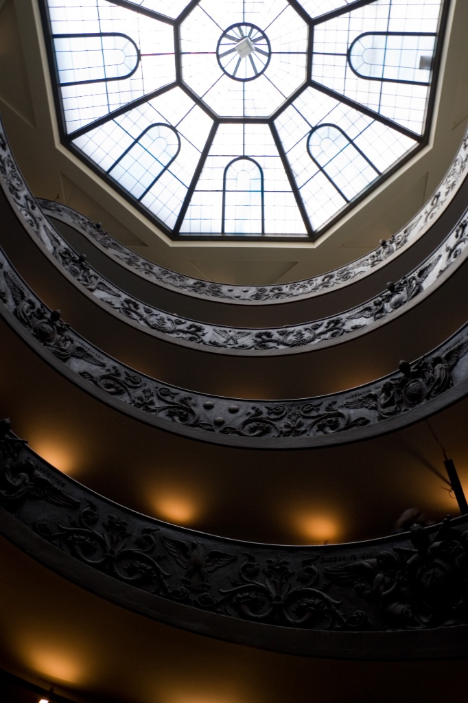 Looking up the spiral staircase