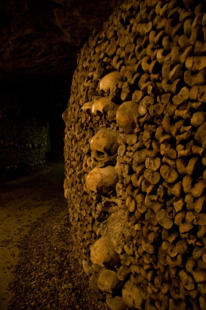 Skulls line the femur wall