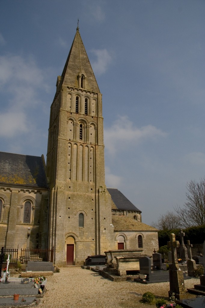 Stone church not far from Courcelles-Sur-Mer