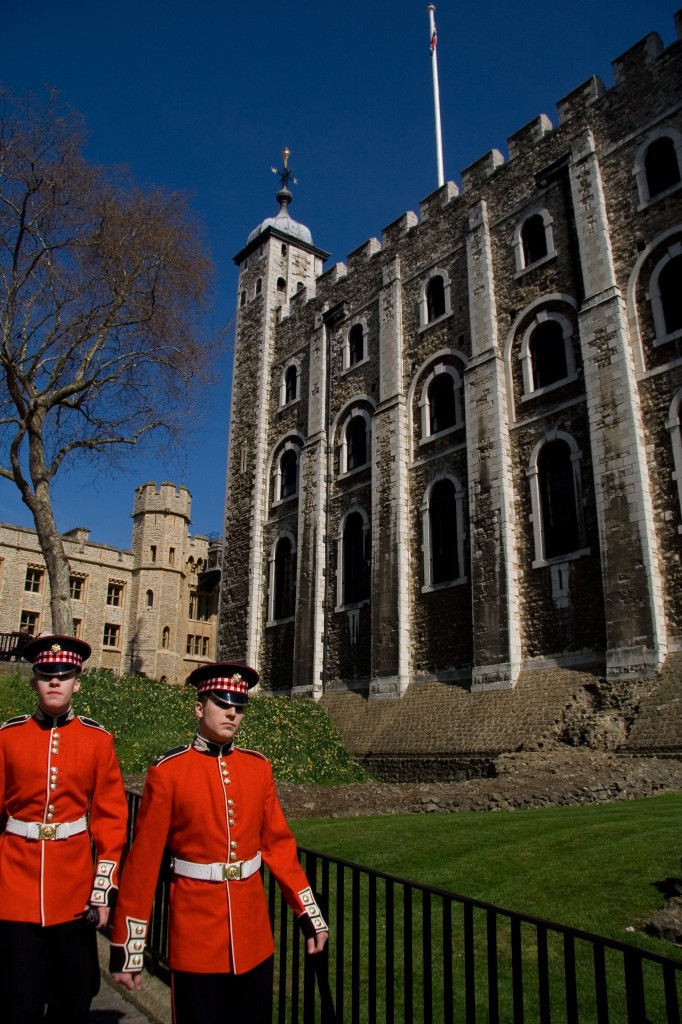 Red guards around the white tower