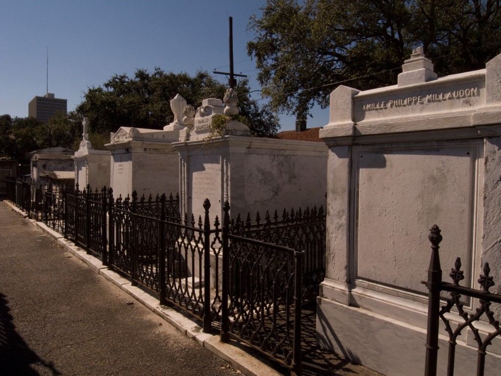 Row of gated tombs